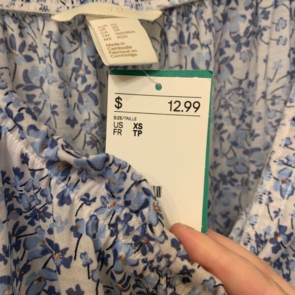 H&M Off the Shoulder Floral Print Dress NWT - Picture 7 of 8